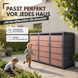 thumbnail of Mülltonnenbox 3er Holzdekor, 120L bis 240L, für Drei Tonnen