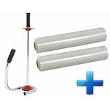 thumbnail of Sparset 2 Rollen Handstretchfolie Handwickelfolie 17my 50cm mit Abroller DE LUXE