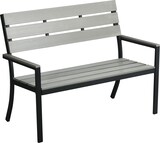 thumbnail of Outsunny Banco de Jardín de 2 Plazas de Plástico Banco para Exterior con Respaldo Reposabrazos y Marco de Acero para Terraza Carga 240 kg 122x65x92 cm