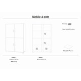 thumbnail of SARMOG MOBILE 4 ANTE KIT L108 P41 H161 in truciolare nobilitato color noce stelvio e bianco lucido