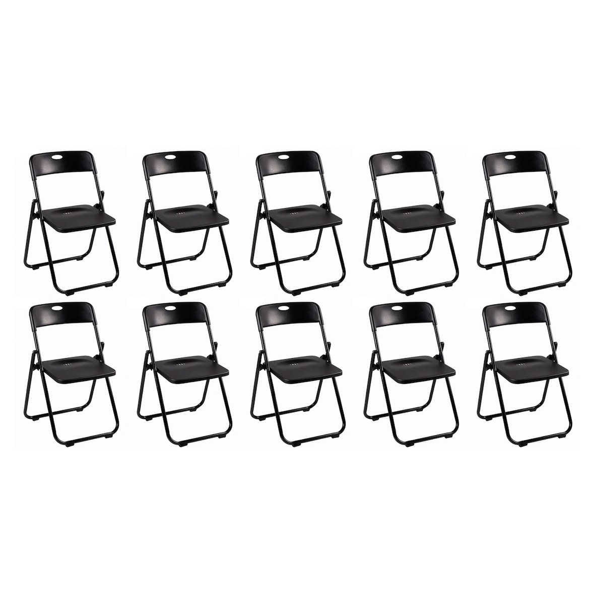 Pack 10 Silla Plegable Profesional Negra de Alta Resistencia para Eventos y Catering