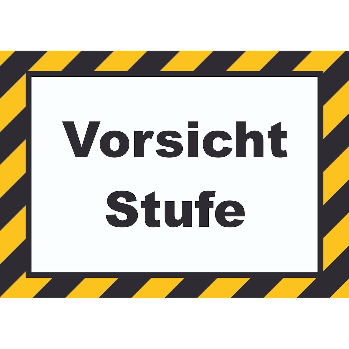 Vorsicht Stufe Schild A0 Rückseite selbstklebend