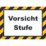 thumbnail of Vorsicht Stufe Schild A0 Rückseite selbstklebend