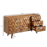 thumbnail of Sideboard  Sheesham Massivholz Anrichte mit Türen & Schubladen : Größe - 141 x 60 x 49 cm