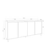 thumbnail of Sideboard, Highboard, 207x91x35 cm, 4 Türen, Industriedesign, Schwarz Eiche