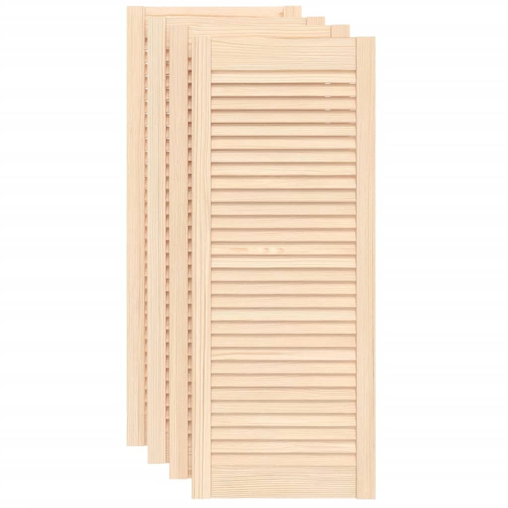vidaXL Kastdeuren met lamellen 4 st 99,3x39,4 cm massief grenenhout