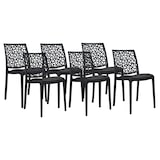 thumbnail of Lot de 6 chaises en polypropylène avec coussin, empilables, design moderne pour cuisine, salle à manger, bar ou restaurant – Anna – Noir/Gris