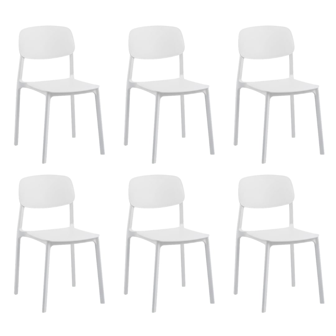 Set 6 Sedie Ergonomiche Moderne Polipropilene Pranzo 44x51.5x80 cm