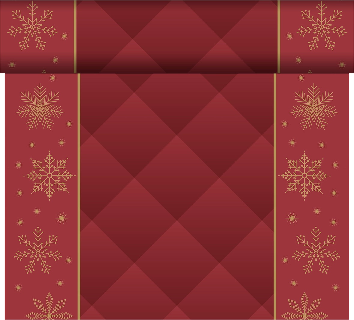 Duni Dunicel® Tête-à-Tête-Tischläufer 0,4 x 24 m Rhombus Bordeaux, 4 Stk/Krt (4 x 1 Stk)