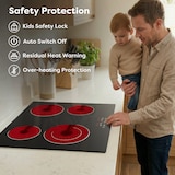 thumbnail of Plaque de cuisson vitrocéramique CDV 60 cm, 4 zones, 9 niveaux, commande tactile, 6400 W, CDVER64B