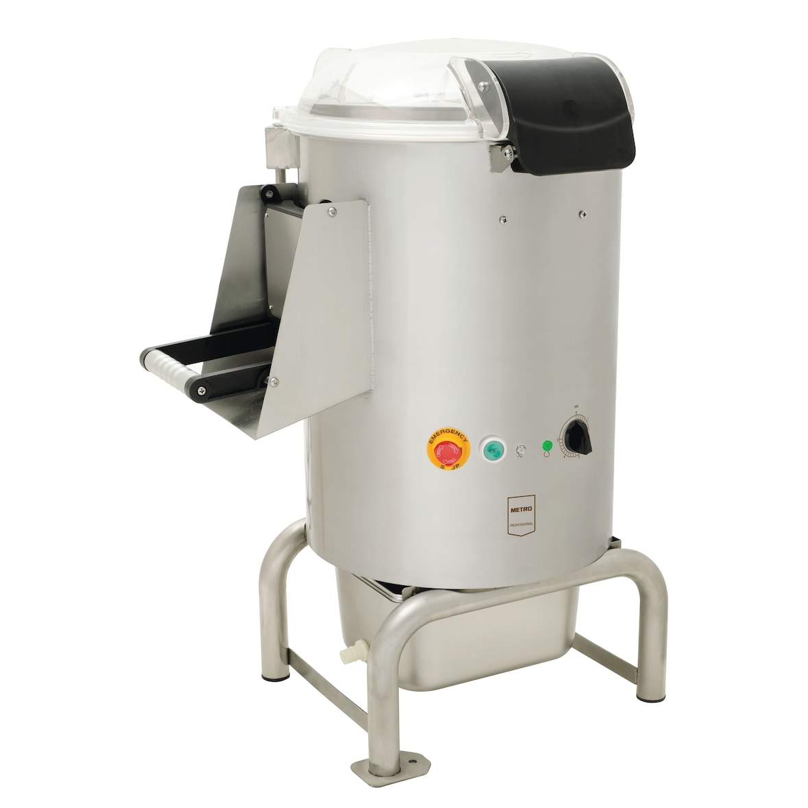 METRO Professional Éplucheur de pommes de terre électrique, inox, 62 x 54 x 86 cm, 200 kg/h, 750 W, argenté