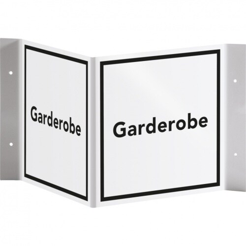 Schild I Tür-Nasenschild Garderobe, Kunststoff, 150x150mm