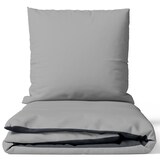 thumbnail of Baumwolle Bettwäsche Biber 135x200 cm Feinbiber Grau Anthrazit Wendeseite Uni Set