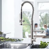 thumbnail of Grifo de ducha de níquel cepillado con mezclador de agua caliente y fría