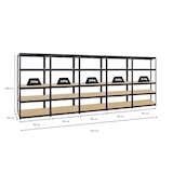 thumbnail of PROREGAL Mega Deal | 5x Schwerlastregal Slim Elephant M | HxBxT 180x90x60 cm | 5 Ebenen | Fachlast 350 kg | Schwarz | Stecksystem Lagerregal 5 Stk.