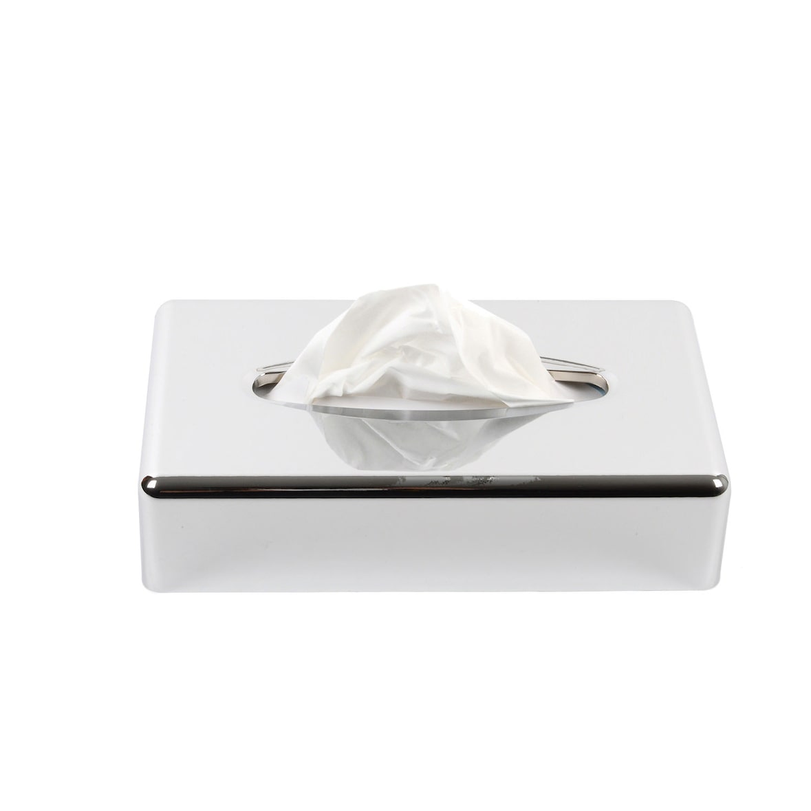 Hypafol Kosmetikboxen Spender aus Kunststoff | Chrom | mit Montageset | Nachfüllbar | minimalistisches, modernes Design | Organizer, Aufbewahrungsbox