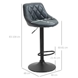 thumbnail of Conjunto de 2 Taburetes de Bar Giratorio con Altura Regulable Sillas Altas Modernas de Comedor con Base Redonda y Reposapiés 51,5x48x83-104 cm