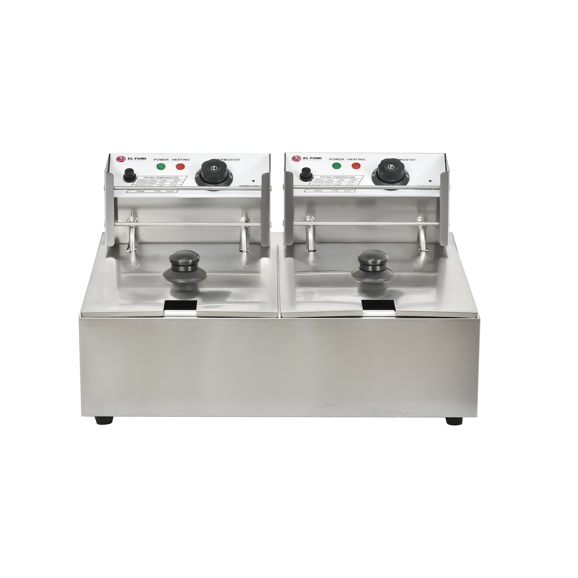 Elektrische friteuse zonder kraan van roestvrij staal 280 x 550 x 450 mm