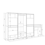 thumbnail of Schoenenkast, 250x35x145cm, Voor slaapkamer, Open Kledingkast, Kaptafel, Make-uptafel, Cement - 460_50