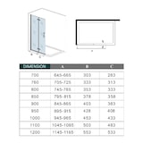 thumbnail of AICA Walk in 2 hojas plegables con Perfil Negro Mate, estilo industrial, 5 mm cristal templado, Easyclean, Tamaño:(1145-1165)x1900mm