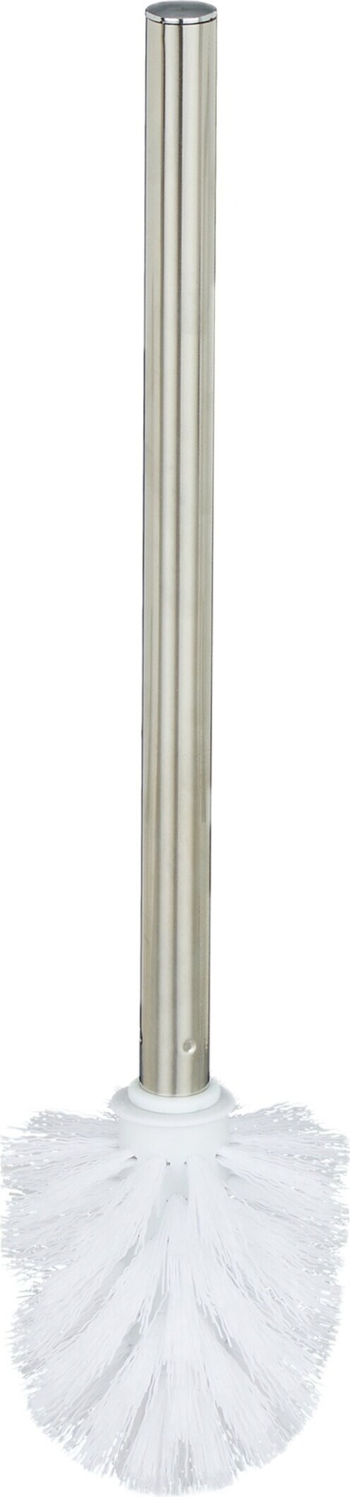 Relaxdays Toilettenbürste, 3er Set, WC-Bürste, Ersatz, abnehmbarer Bürstenkopf, Klobürste Edelstahl, HxD 35 x 8 cm, weiß