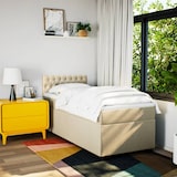 thumbnail of vidaXL Boxspringbett mit Matratze Creme 90x200 cm Stoff