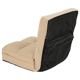 thumbnail of Bodensessel HWC-N45, Schlafsessel Klappsessel Funktionssessel, Schlaffunktion faltbar Stahlrahmen Samt ~ beige