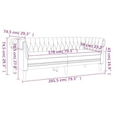 thumbnail of vidaXL Chesterfield-Sofa 3-Sitzer Taupe Stoff