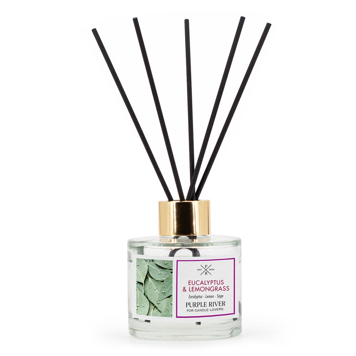 Reed Diffuser, Aroma Diffuser, Duftöl Diffuser | Eucalyptus & Lemongrass | 100 ml, Glas, ohne Flamme & Strom