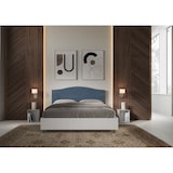 thumbnail of Letto contenitore 160x190 struttura bianco frassino testata microfibra blu Grace