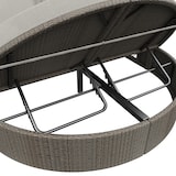 thumbnail of Merax rotan zonne-eiland voor 2 personen, verstelbare rugleuning en zijplateau, grijs
