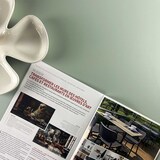thumbnail of RestooTab - Tisch Milan T 70x70cm Dekor grün celadon Kanten messingfarben