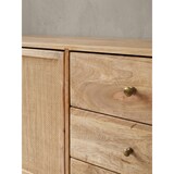 thumbnail of Design Sideboard 140x75x40 cm Mango Massivholz / Rattan, Kommode 3 Schubladen, Hoher Kommodenschrank Holz Massiv, Standschrank Wohnzimmer, 2