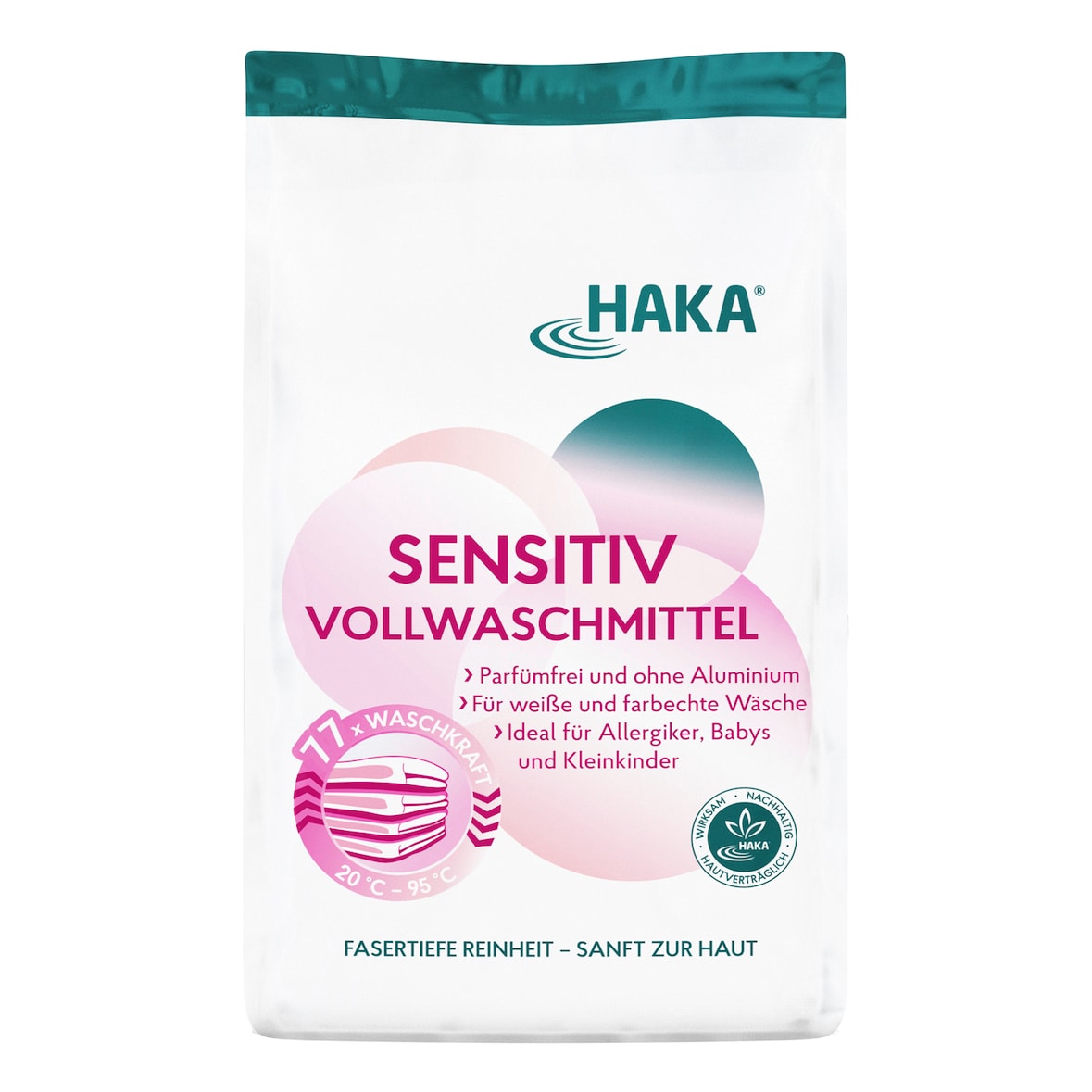 HAKA Sensitiv Vollwaschmittel 3kg Waschpulver Waschmittel für Allergiker