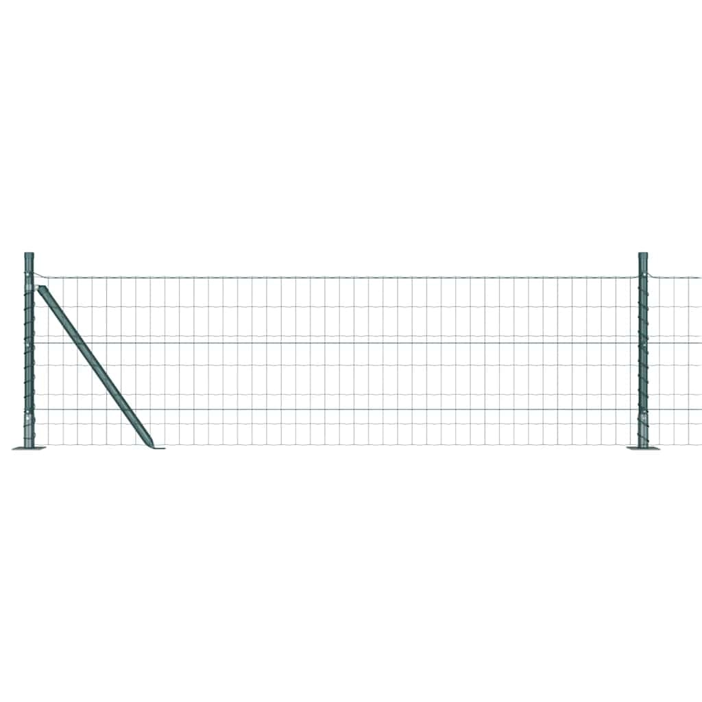 vidaXL Zaun mit Pfosten Grün 0,6 x 50 m Stahl