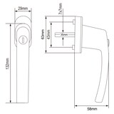 thumbnail of MONZANA® Fenstergriffe 8er Set Aluminium silber inkl. Schlüssel