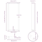 thumbnail of Helloshop26 - Juego de 2 patas de mesa de bar ajustables en forma de U 40 x 110-111 cm en acero con recubrimiento de polvo negro 02_0057480
