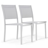 thumbnail of Lot de 2 chaises de jardin aluminium et textilène blanc