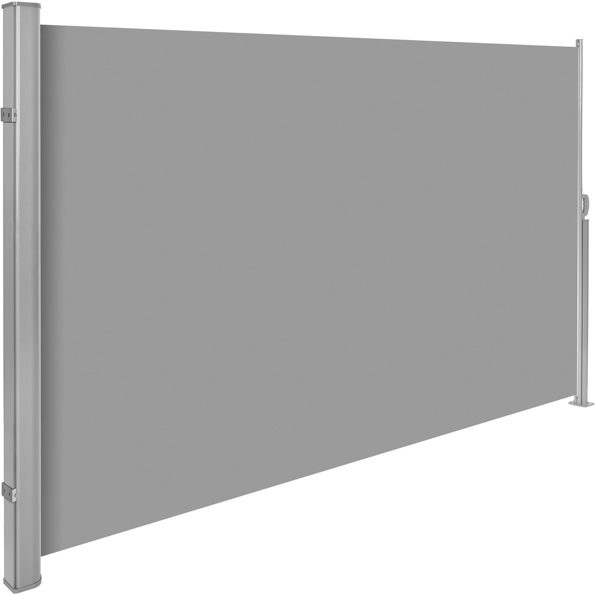 tectake Aluminium windscherm uitschuifbaar met oprolmechanisme - 180 x 300 cm, grijs - 401527