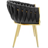 thumbnail of tectake Conjunto de cadeiras ASTANO veludo, design de nó - Conjunto de 6 preto/dourado