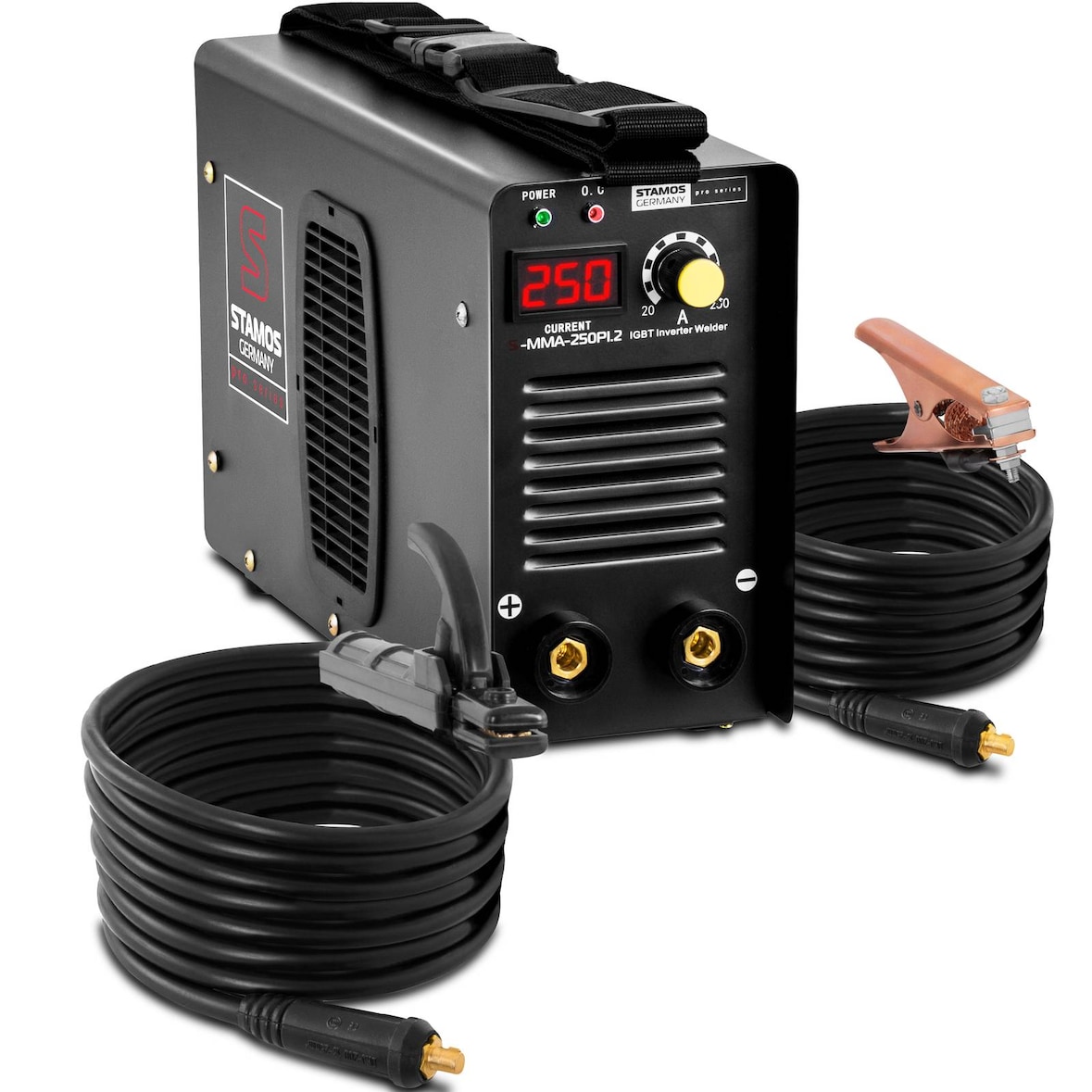 Stamos Pro Series - Elektroden lasapparaat - 250 A - 8 meter kabel - Hot Start - PRO