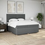 thumbnail of vidaXL Boxspringbett mit Matratze Dunkelgrau 200x200 cm Stoff