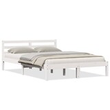 thumbnail of vidaXL Bedframe met hoofdeinde Wit 210 x 160 cm Massief grenenhout