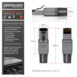thumbnail of Primewire 2x Netzwerk-Adapter RJ-45 (Ethernet) zu Netzwerkkabel, Netzwerkstecker RJ45 CAT 8 - Gigabit Ethernet LAN Kabel - 40 Gbit/s, schwarz