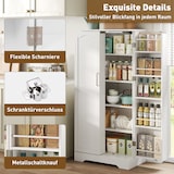 thumbnail of Küchenschrank 60x35x128 cm Weiß mit LED-Sensorleuchte, höhenverstellbaren Einlegeböden und Platz für Küchenutensilien