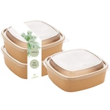 thumbnail of DeinPack 300 Salatschale mit PET Deckel braun eckig 1200 ml