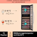 thumbnail of Klarstein Vinamour 73 Duo Weinkühlschrank 2 Zonen 192 L/73 Flaschen 5-18°C Touch Edelstahl