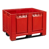 thumbnail of Palettenbox mit Deckel LxBxH: 1200 x 1000 x 790 mm geschlossen mit 3 Kufen in rot