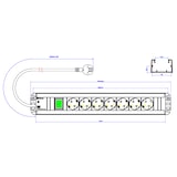 thumbnail of Bachmann Handwerkerleiste 7-fach 35°, 19"-kompatibel, mit Schalter