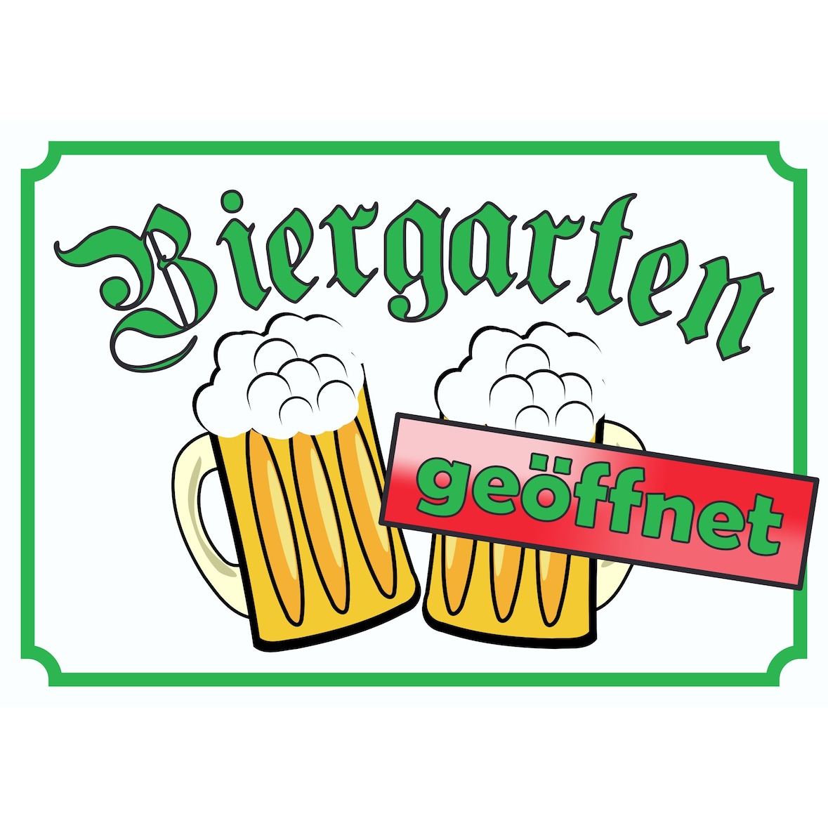 Biergarten geöffnet Schild A0 (841x1189mm)